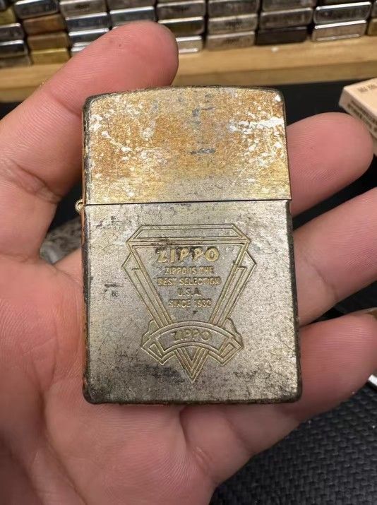 1995 J-Month American Zippo Case Gold-Plated Silver-Plated Duplex No Inner Bulk Genuine Authentic