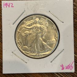 1942 Walking Liberty Half Dollar – AU Silver Coin