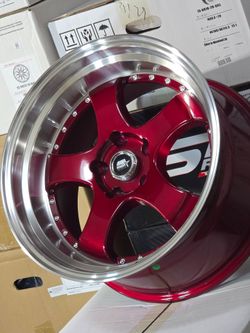 18x9.5 NEW DEEP DISH CANDY RED MST MT07 WHEELS/RIMS. 5X114.3