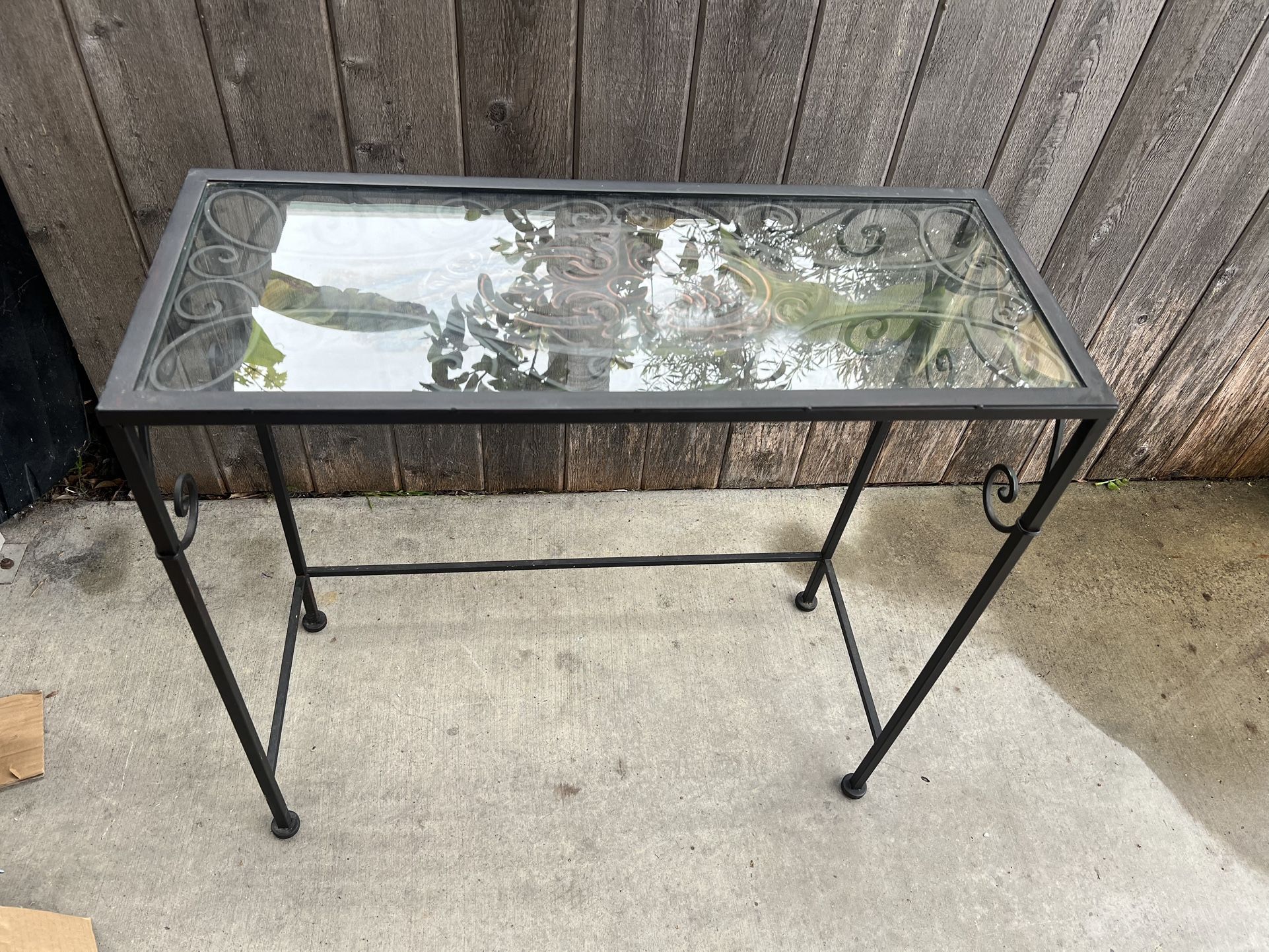 Metal scrolled console table