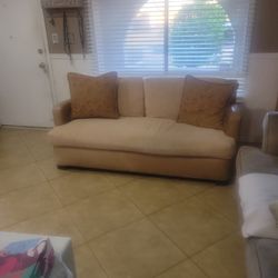 Couch Love Seat Leather and Fabric