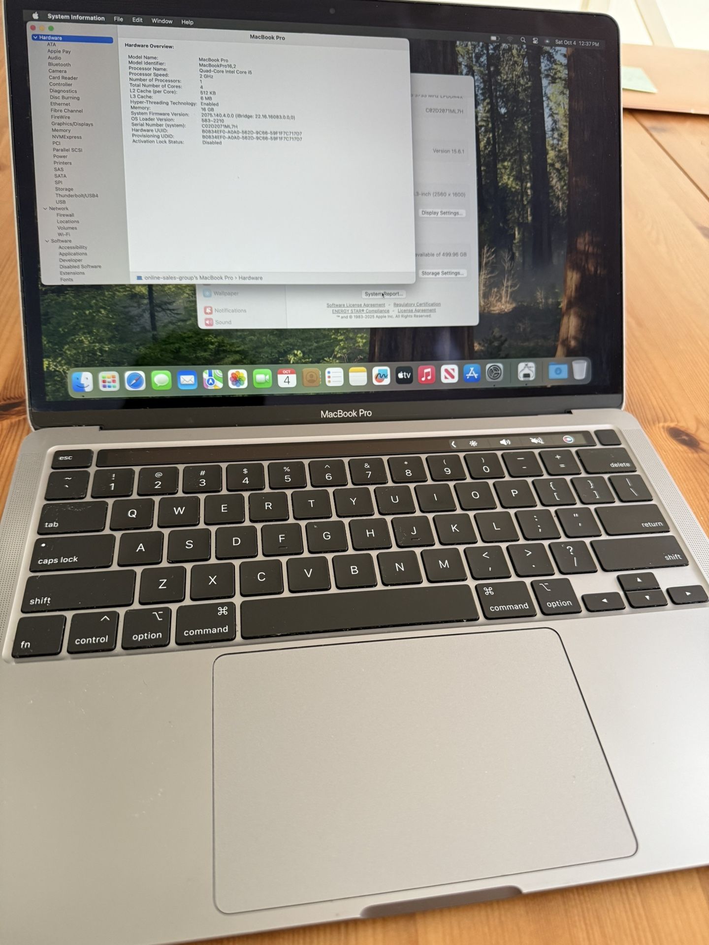 MacBook Pro 13.3” – Space Gray (i5 / 16GB / 512GB)