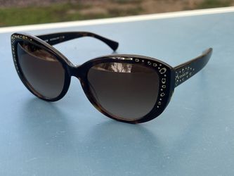 COACH SUNGLASSES HC 8162 512013 CAT EYE DARK TORTOISE BROWN LENS