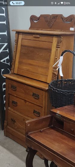 Vintage 20th Century Oak Secretary Desk