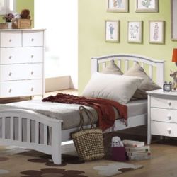 Brand New White Wood Youth Bed