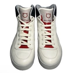 SALVATORE FERRAGAMO DESIGNER ROBERT HIGH TOP SNEAKERS MADE IN ITALY 9.5 D