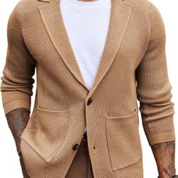 Brown Cardigan, Business Casual, Size XL Men 