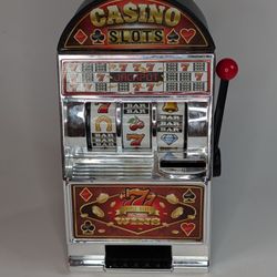Sharper Image Toy Casino Slots Machine 8.5"  "Triple 7 Wins" missing back