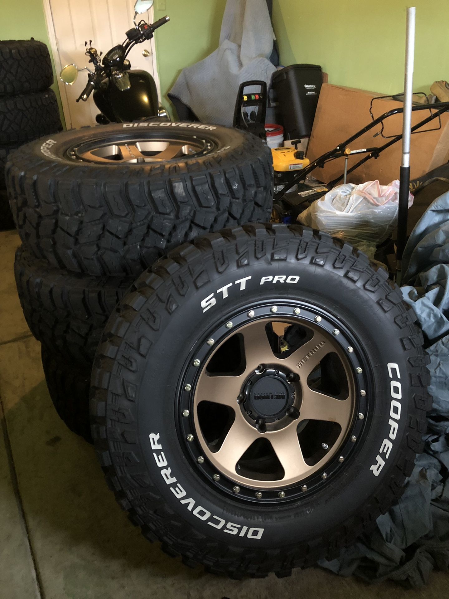 Sequoia tundra wheels and tires. Like new cooper mud tires with Method wheels