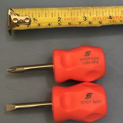 Flat Tip and PHILLIPS® #2 Instinct® Hard Grip Standard Screwdriver (Orange