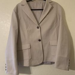 Khaki Women Blazer Size XXL Color Cream