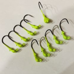 T&J Skimmer Jigs Chartreuse 1/8th 1/4th 
