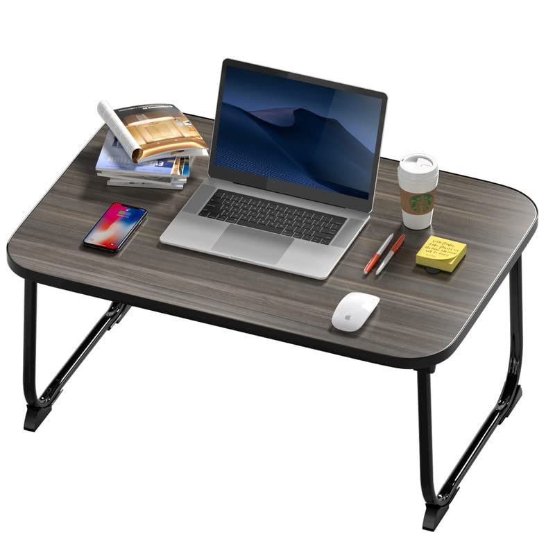 New Foldable Lap Desks, 27.6 Inch Bed Tray Table, Portable Bed Tray Table, Laptop Desk For Working, Writing And Eating 70cm-Black