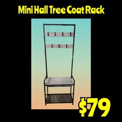 New Mini Hall Tree Coat Rack: Njft