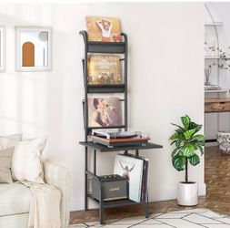 Media Console Stand w/ Record & Audio Storage Rack – New