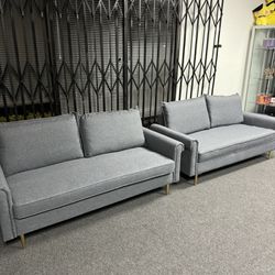 Brand New Matching Couch Set Of 2 Gray Color Each Couch Measures 71” Width 