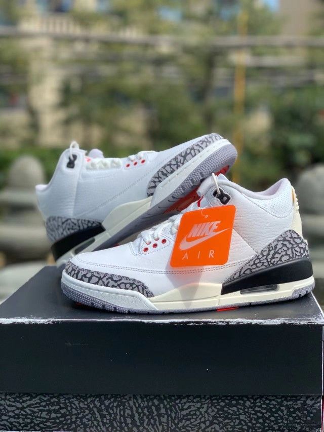 Jordan Air Jordan 3 White Cement Reimagined Retro Basketball Shoes Unisex