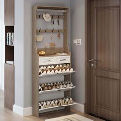 Tall Shoe Cabinet with hangers
