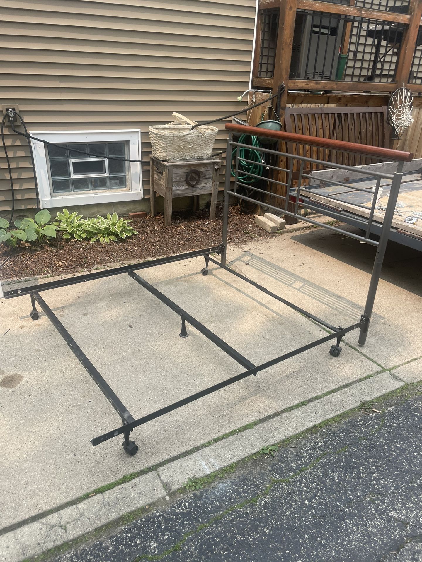 Queen Bed Frame and Head Board, all metal, solid and sturdy , 60 inch Queen width. $20