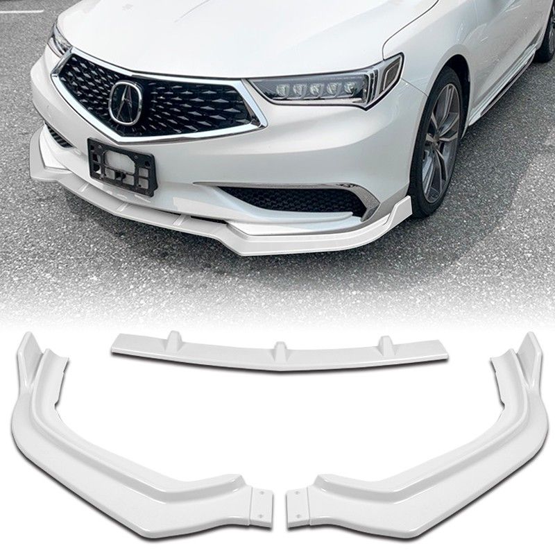 For 2018-2020 Acura TLX Painted White Front Bumper Body Kit Splitter Spoiler Lip -(2-PU-594-PWH