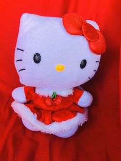 Christmas Hello Kitty mistletoe Santa Claus plush plushie doll Sanrio toy sale ! 6.5” tall