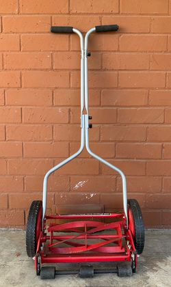 5-Blade Push Reel Lawn Mower, Red