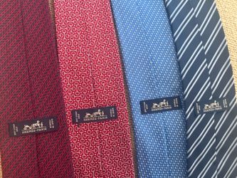 Genuine lot of 4 Hermes Ties : AUTHENTIC
