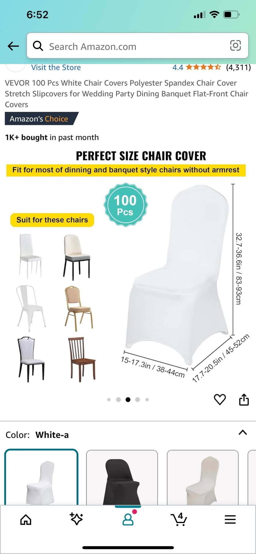 Chair Covers 100pcs White