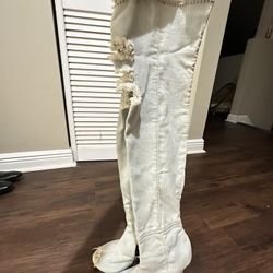 White Knee-High Boots