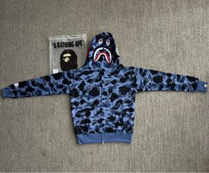 BAPE BLUE CAMO FULL ZIPUP HOODIE