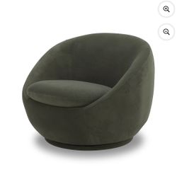 Better Homes & Gardens Mira Swivel Chair, Olive Velvet