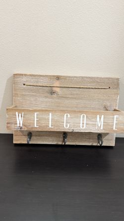 Wall-mounted Key Mail Shelf, Rustic Rack for Keys Letters Bills Coats