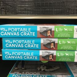 Canvas Foldable Dog Crate Size Large