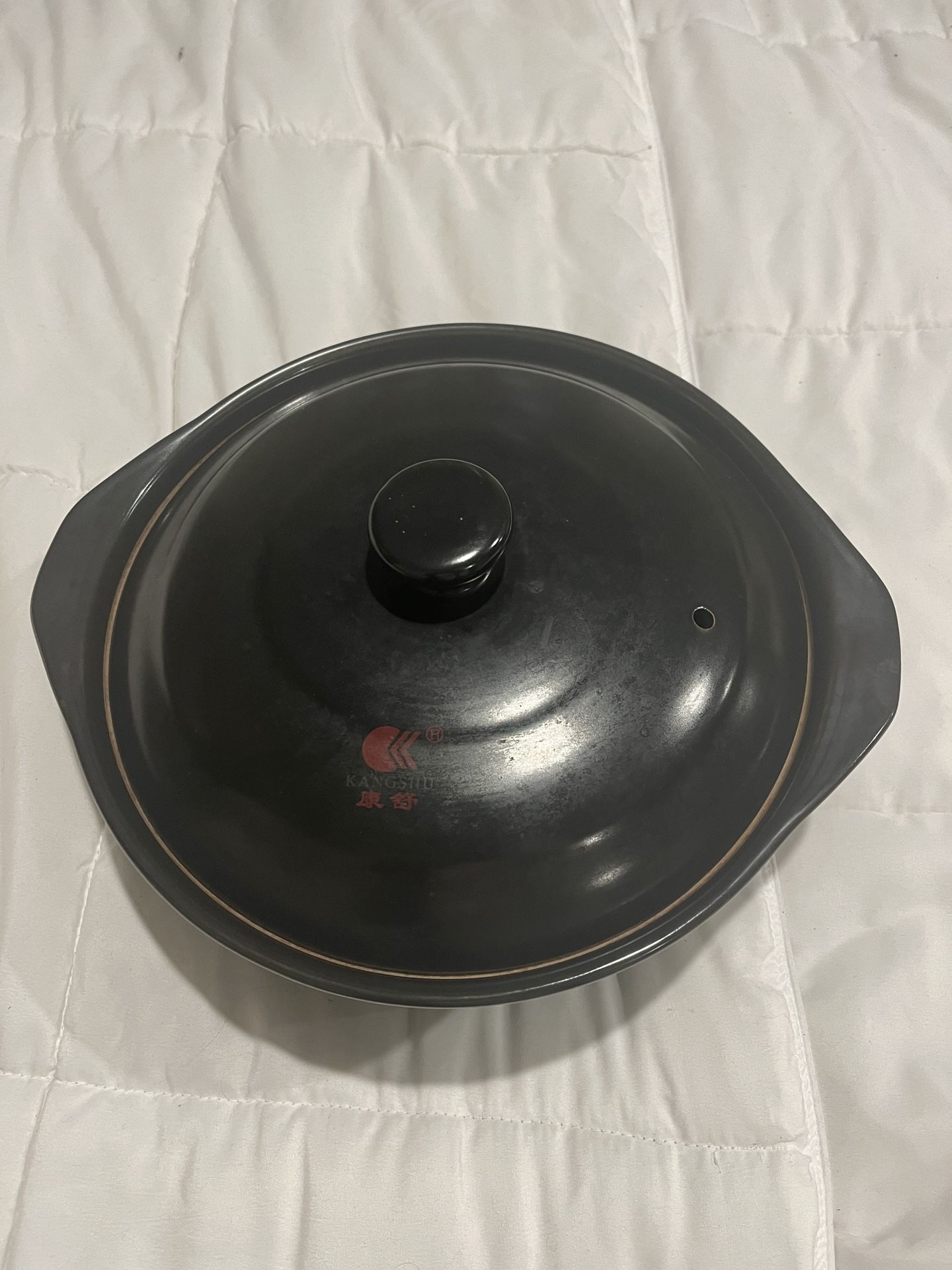 Black Ceramic Pot approx 10”