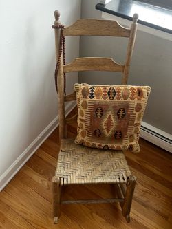 Wooden Rocking Chair with Woven Seat