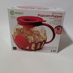 Ecolution Original Microwave Micro-Pop Popcorn Popper Borosilicate Glass  3 Qurts