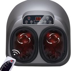 Foot Massager with Heat, Foot Massager Machine, Full-Cover Air Compression Deep Kneading Foot Massager, for Plantar Fasciitis Feet Massager (Size 12)