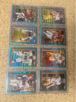 Topps chrome 49ers football cards aqua set of 8 Purdy, Kittle, Williams,