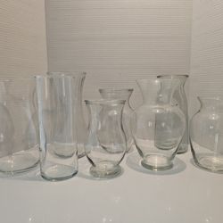 8 Glass Vases