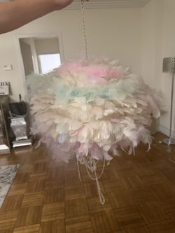 Pastel Feather Chandelier