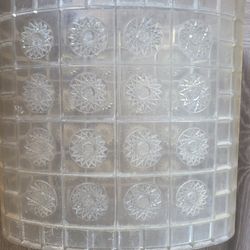 Lucite Clear Acrylic Atomic Starburst MCM Vintage Wastebasket Trashcan 