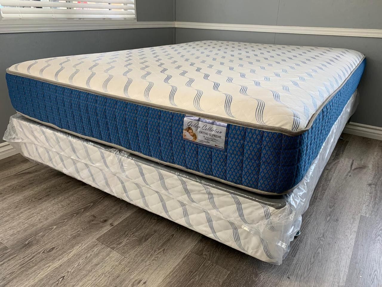 Queen supreme orthopedic mattress and boxpring