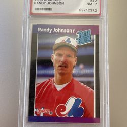 1989 DONRUSS RANDY JOHNSON #42 RATED ROOKIE RC HOF EXPOS PSA 7 NEAR MINT