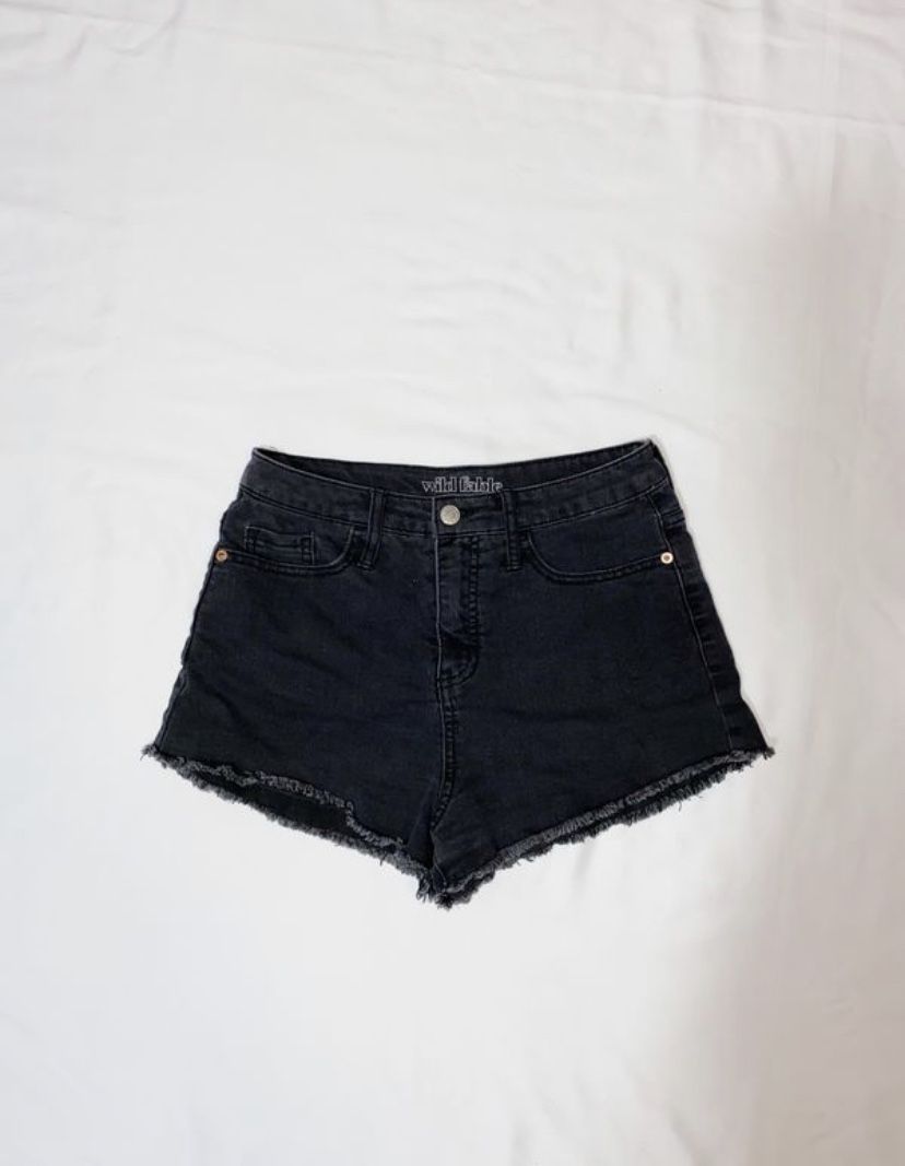 black high waisted jean shorts