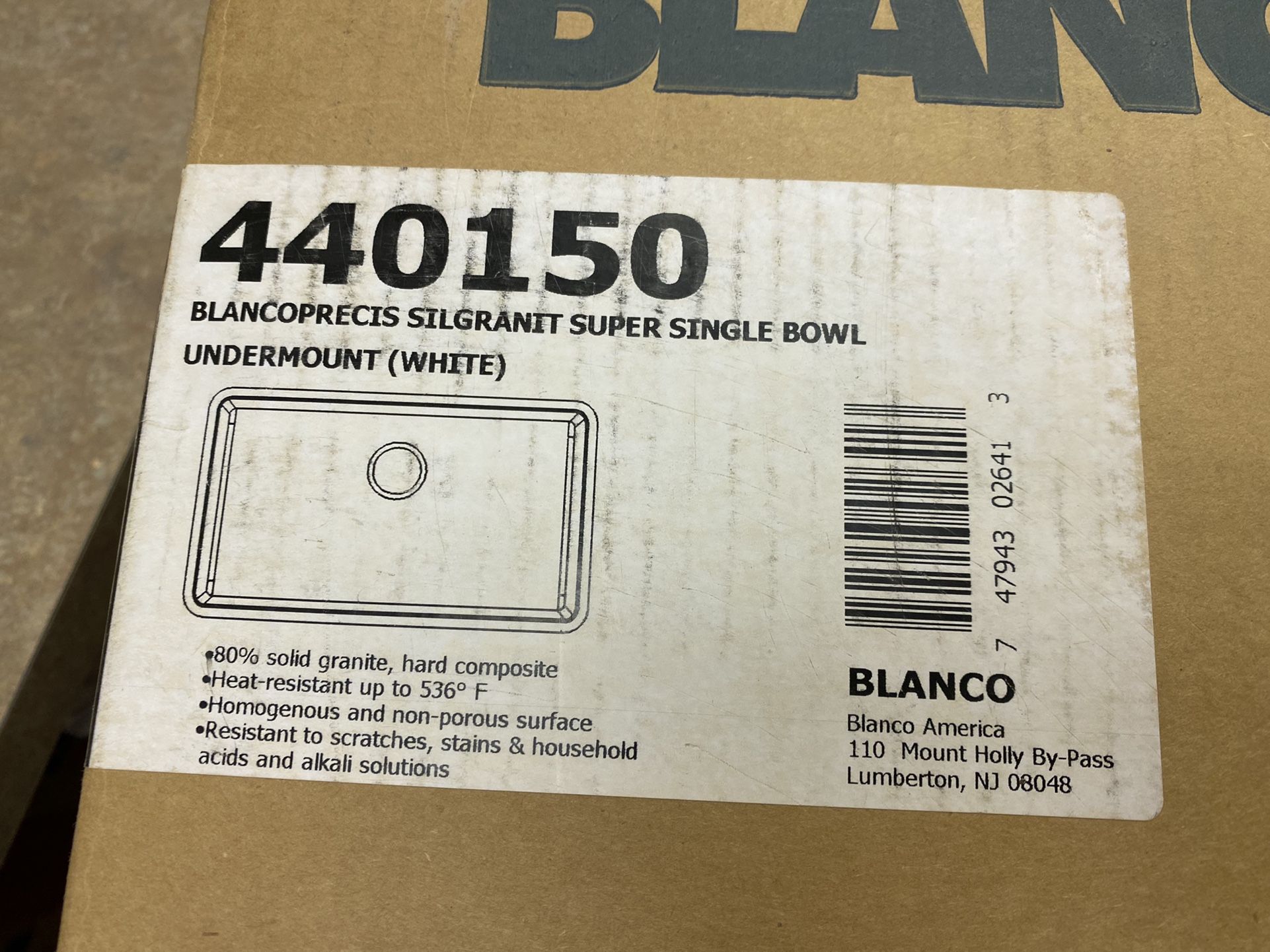 New Acrylic Wash Tub Sink Undercounter Mount