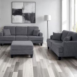 Brand New Comfy Corduroy Sofa Loveseat Set