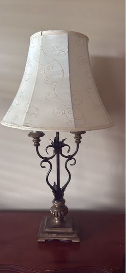 Decorative Table Lamp with Scroll Iron Base