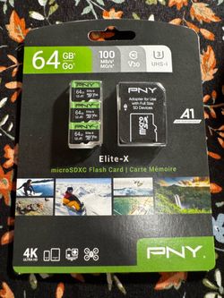 PNY 64GB Elite-X Class 10 U3 V30 A1 microSDXC Flash Memory Card 3-Pack