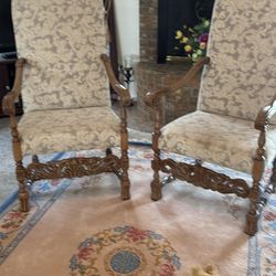 Two beautiful Ashley high back chairs, barely used excellent condition non-smoking home inquire at (contact info removed)