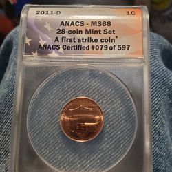 BPB2SX110 HARD 2 FIND SUPER HIGH GRADE 2011 D PENNY PROOF LIKE OBVERSE, AWESOME